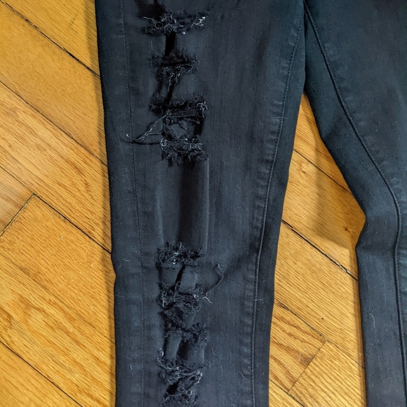 Frame black Le Skinny distressed super skinny stretch jeans size 25 - Picture 6 of 15
